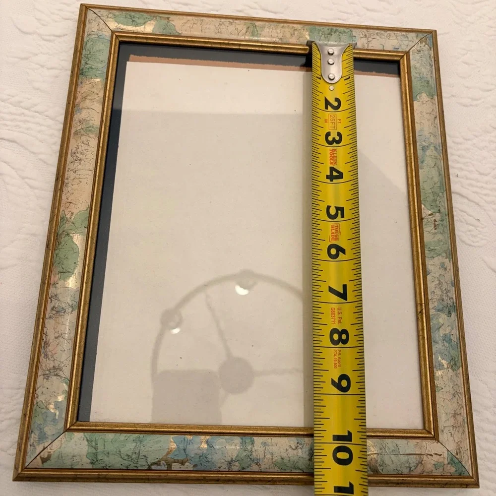 The Fetzer Gallery 8x10 Picture Frame Gold Green Blue Marbled Tabletop Decor